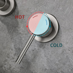 Wall Mount Faucet for Bathroom Sink or Bathtub, Single Handle 2 Holes Brass Rough-in Valve Included, Brushed Nickel