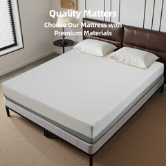 10-Inch Queen Mattress – Made in Japan Comfort Home Mattress: Gel-Perforated, 7-Zone, Adjustable Bed-Friendly, Blue-White Cover