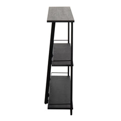Converge Industrial Bookcase in Black Steel and Black Bamboo by LumiSource