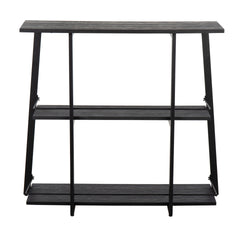 Converge Industrial Bookcase in Black Steel and Black Bamboo by LumiSource