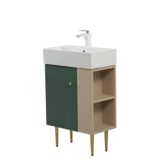 21.6" Vanity Base Only, Open Shelf on the Right, Green GF-24V06-21LVR-W1573P224400