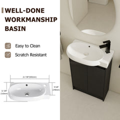 23" Freestanding Bathroom Vanity with Sink, Soft Close Doors