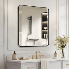 Black 30 "x36" Rectangular Bathroom Wall Mirror