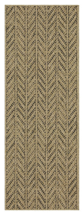 Earth GC_NTL1012 Jute/Black 2 ft. 7 in. x 7 ft. 3 in. Indoor/Outdoor Area Rug