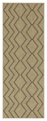 Earth GC_NTL1010 Jute/Black 2 ft. 7 in. x 7 ft. 3 in. Indoor/Outdoor Area Rug