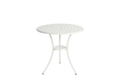 3 Piece Patio Bistro Set Cast Aluminum Bistro Table and Chairs Set of 2 with Umbrella Hole,All Weather Metal Bistro Table Set,Outdoor Patio Furniture Set for Garden with cushion White