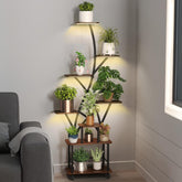 Plant Stand Indoor with Grow Light, 8 Tiered 64" Tall Indoor Plant Shelves for Multiple Plants, Large Metal Plant Shelf, Lighted Plant Stand for Indoor, Balcony, Living Room