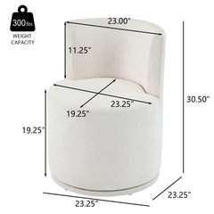 Modern Swivel Upholstered Side Chair in Beige