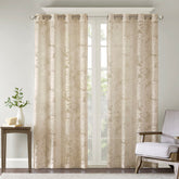 Palm Leaf Burnout Window Sheer Natural 50x63"