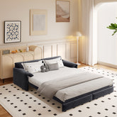 66" Queen Pull Out Sofa Bed, 3-in-1 Convertible Sleeper Sofa with Side Storage,Multi-Functional Velvet Loveseat Bed for Living Room,Grey(Old Sku:W1885S00045 /W1885S00223 )