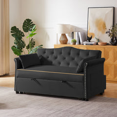 Black Velvet Sleeper Sofa Bed