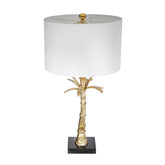 D16x31" Leaf Lamp with Marble Base, Gold (Lamp Shade Assembly Required)