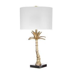 D16x31" Leaf Lamp with Marble Base, Gold (Lamp Shade Assembly Required)