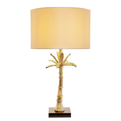 D16x31" Leaf Lamp with Marble Base, Gold (Lamp Shade Assembly Required)