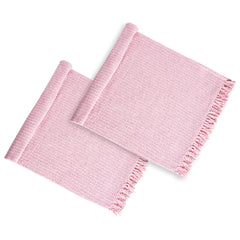 50x60" Decorative Pink and Tan Cotton Throw Blanket with Tassels, 2 Pack