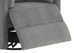 Sagen Charcoal Chenille Glider Recliner with Swivel