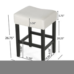 Set of 2, 26.75" Backless Fabric Counter Height Barstool, Beige