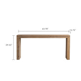 63.78" Rustic Farmhouse Console Table - Solid Wood & MDF Narrow Entryway Table, Long Sofa Table for Living Room/Hallway (Distressed Wood Finish)