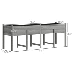 Large Elevated Planter Box,Wooden Raised Garden Bed with Legs,Bed Liner and Drain Holes