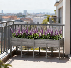 Large Elevated Planter Box,Wooden Raised Garden Bed with Legs,Bed Liner and Drain Holes