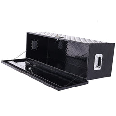 48inch Aluminum tool box,heavy duty truck bed tool box,outdoor trailer pickup storage tool box,RV storage organizer,underbody box w/lock keys,black 48x15x15inch