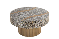 T 1207-32 Coffee Table Finished With Mother Of Pearl Top
