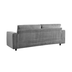 Modern Minimalist 3-Seater Corduroy Sofa, Grey, Suitable for Daily Home Use