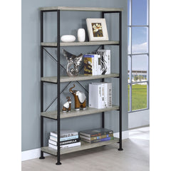 Grey Driftwood 4-shelf Bookcase
