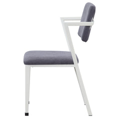 Grey and White Open Back Upholstered Office Chair
