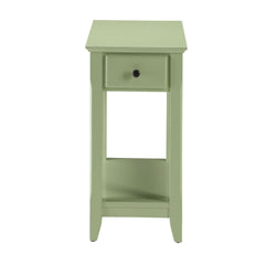 Light Green Accent Table with Bottom Shelf