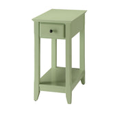 Light Green Accent Table with Bottom Shelf