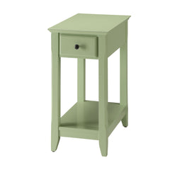 Light Green Accent Table with Bottom Shelf