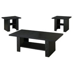 Salton Black Oak 3-Piece Engineered Wood Coffee Table Set