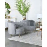 Reigha Grey and Gold Upholstered Sofa