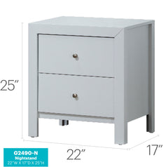 Elegant White Transitional Nightstand