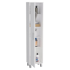 Laska 70" Tall Storage Cabinet Broom Closet with Broom Hangers,and Four Shelves
