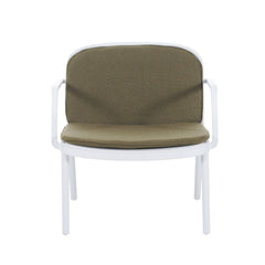 Luna Outdoor Patio PP 3PCS CHAT SET, White Frame with Green Cushion, (2Pcs Club Chairs and 1Pcs Loveseat)