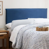 Upholstered Pillow Headboard, King, Denim