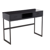 Franklin Contemporary Console Table in Black Metal and Black Wood by LumiSource