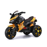Kids Motorcycle Ride-On Motorcycle 3-Wheels Battery Powered Motorbike Rechargeable 12 V kids ride on toy with PU seat Training Wheels/manual throttle/ drive by hand /Lighting wheels