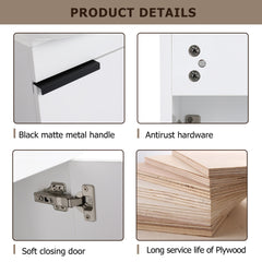 Soft Close Doors Bathroom Vanity With Sink and Storage Rack,16 Inch For Small Bathroom