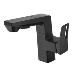 Matte Black Smart LED Bathroom Faucet - Temperature Digital Display, Pull Down Sprayer for RV and Home Sinks