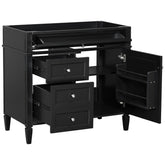 36'' Bathroom Vanity without Top Sink, Modern Bathroom Storage Cabinet with 2 Drawers and a Tip-out Drawer, Solid Wood Frame (NOT INCLUDE BASIN SINK; REPLACE N710P177300B)