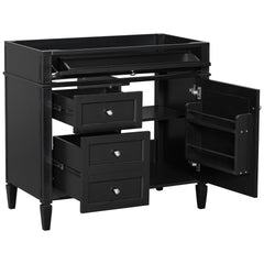 36'' Bathroom Vanity without Top Sink, Modern Bathroom Storage Cabinet with 2 Drawers and a Tip-out Drawer, Solid Wood Frame (NOT INCLUDE BASIN SINK; REPLACE N710P177300B)