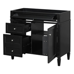 36'' Bathroom Vanity without Top Sink, Modern Bathroom Storage Cabinet with 2 Drawers and a Tip-out Drawer, Solid Wood Frame (NOT INCLUDE BASIN SINK; REPLACE N710P177300B)