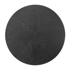 53.14'' Round MDF Coffee Table End Table Short Leisure Tea Table Cross Legs Metal Base, Easy to Assemble,BLACK