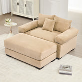 54.3" Oversized Cloud Modular Sectional Couch, Corduroy Fabric Extra-Thick Armrests, Throw Pillows Ottoman, Chaise Lounge Design Ergonomic Design, Easy Assembly Fits Living Rooms Bedrooms,Camel