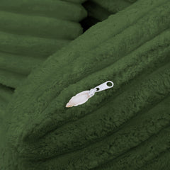 Living Room Compressed Chaise Lounge Foam Sofa bed, Fluffy Corduroy Upholstered Cloud Couch with Deep Seat, Green