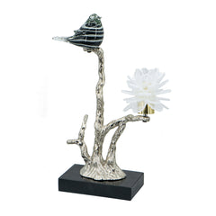 Aluminum Candle Holder with Marble Stand, 8x5x15"