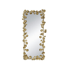 61" x 31" Full Length Mirror with Golden Leaf Accents, Floor Miiror for Living Room Bedroom